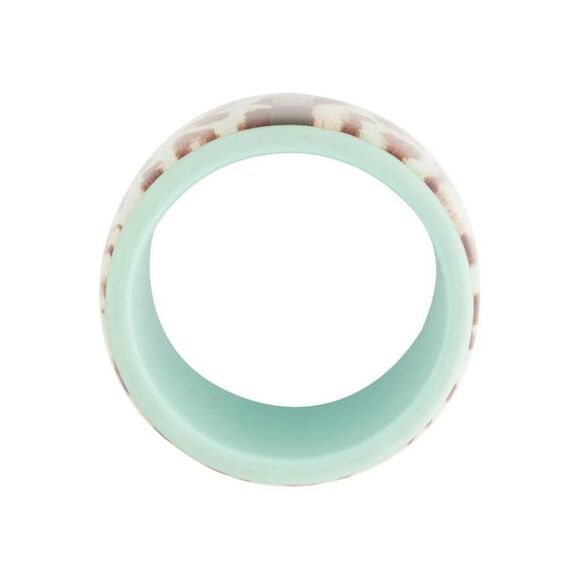 *CHRISTIAN DIOR* Rare Aqua Resin Leopard Animal Print Wide Resin Cuff Bracelet - Picture 3 of 3